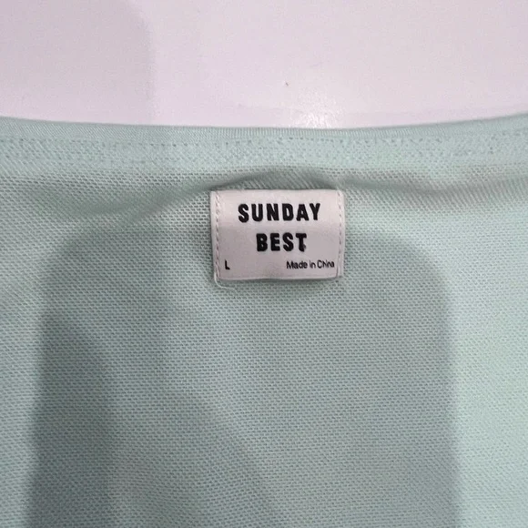 Aritzia Sunday Best Jagger Crop Tank Frosted Aquamarine | Square Neck Fitted Top - Picture 6 of 10